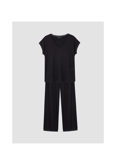 Lcw Dream Siyah V Yaka Kadın Pijama Takım