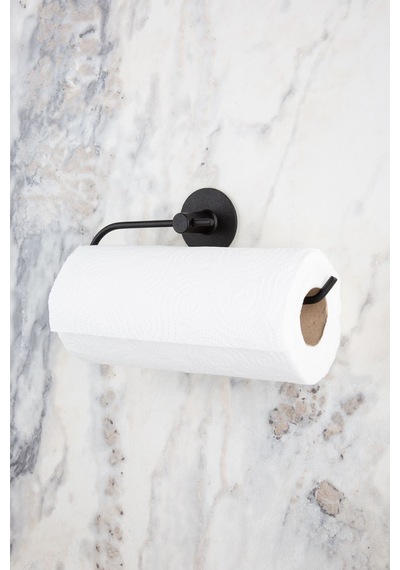 Yapışkanlı Siyah Kağıt Rulo Havluluk, Peçetelik, Yapışkanlı Tasarım, Banyo Askısı Ring Serisi Siyah Diğer