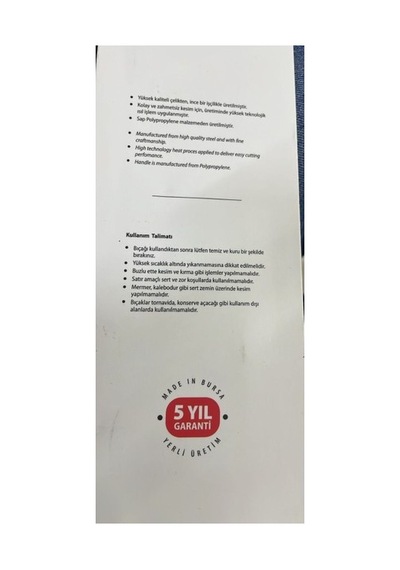Hüskon Fransız Dövme Çelik Bıçak 14.5 Cm Gri
