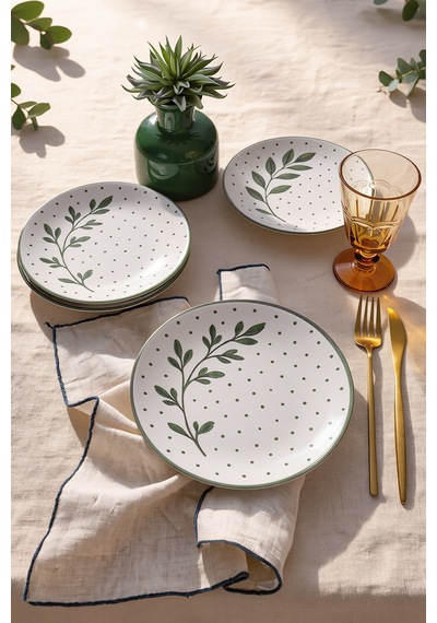 Keramika Botanica Pasta Tabağı 20 Cm 4 Adet 23681-83 Çok Renkli