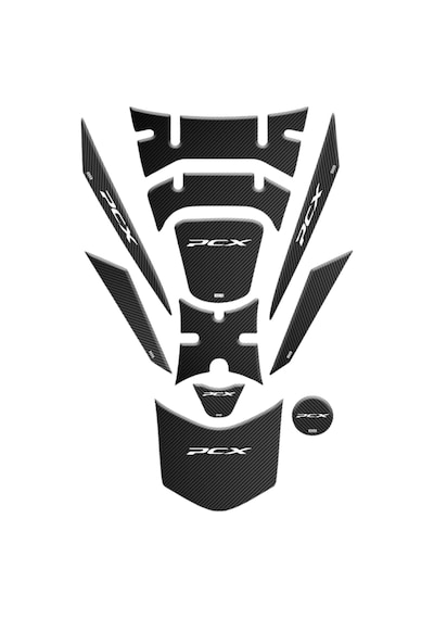Honda Pcx 2018 - 2020 Uyumlu Tank Pad Set 011 Siyah