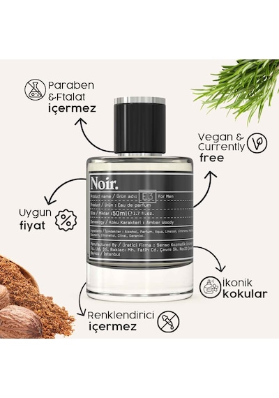 Noir E3 Erkek Parfüm EDP  50 ML