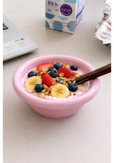 Seramik Donut Bowl Kahvaltılık Tatlı Salata Kase Pembe - 828766739 Pembe