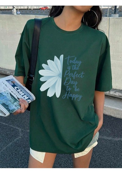Uyguntarz Unisex Today Is The Perfect Baskılı Tasarım Tshirt Yeşil
