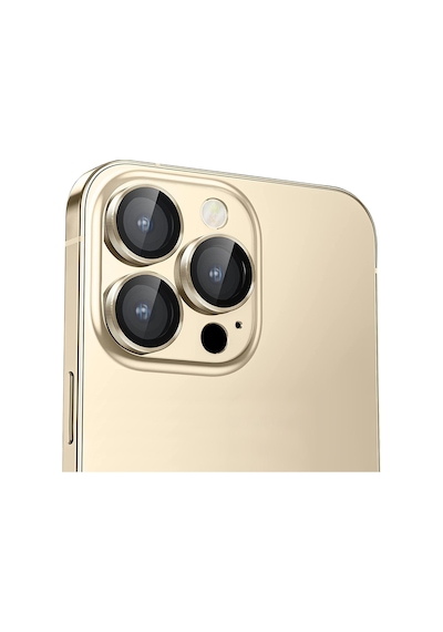 Buff Apple Uyumlu iPhone 13 Pro / 13 Pro Max Kamera Metal Lens Koruyucu Gold