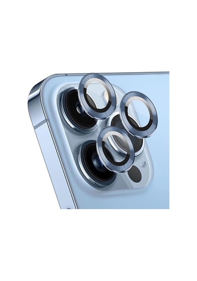 Apple Uyumlu iPhone 13 Pro / 13 Pro Max Alüminyum Seri Kamera Lens Koruyucu Mavi Mavi