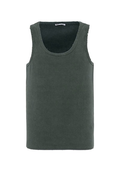 Vamos Yıkamalı Tank Top Kaşkorse Atlet Yeşil