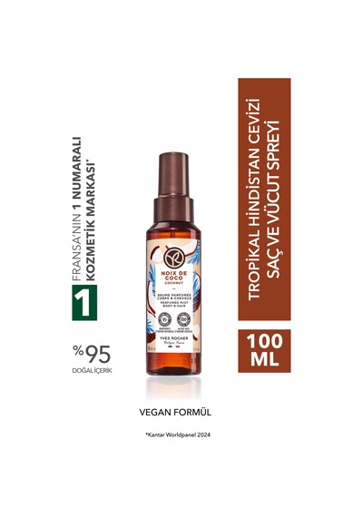 Yves Rocher Saç Ve Vücut Spreyi- Tropikal Hindistan Cevizi - Vegan-100ml