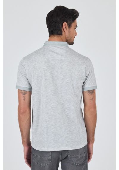 Kısa Kol Baskılı Pike Polo Yaka Cepsiz Slim Fit Tişört 1011250167 Su Yeşili