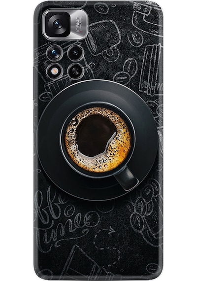 Xiaomi Note 11 Pro 5G Kılıf Resimli Desenli Silikon Platinium Series Bi Kahve 1904