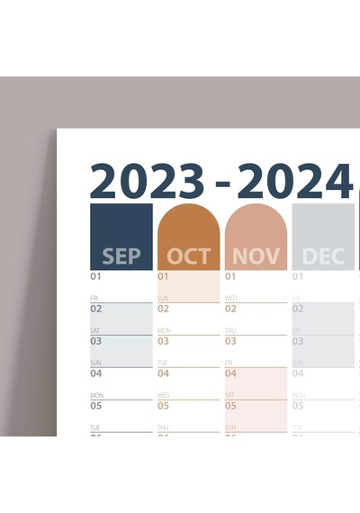 Eylül Başlangıç 2026-2027 Akademik Takvim, Akademik Planlayıcı Takvim, Akademik Takvimi Çok Renkli