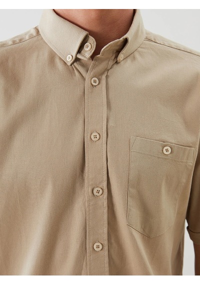 LC Waikiki Lcwaıkıkı Classic Bej Regular Fit Poplin Erkek Gömlek Beıge