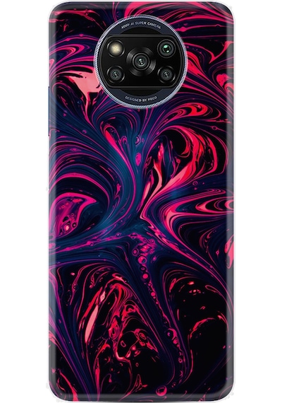 Xiaomi Poco X3 Pro Kılıf Silikon Desen Özel Seri Red Damage 1682