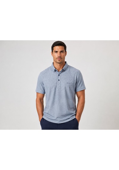 Classics Men Zamur Slim Fit Erkek Polo Yaka Kısa Kol Tişört 7708 Mavi