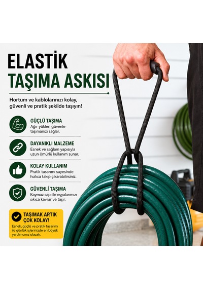 Microcase Çok Amaçlı Kablo Boru Hortum Sarmal Tutucu Askılık 2li Set Al5601 Siyah