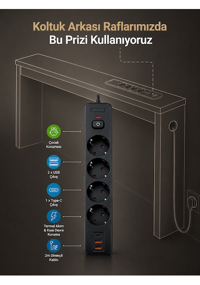 Koltuk Arkası Dresuar 2 Usb + 1 Type-c + 4 Priz Çıkışlı 1. Sınıf Mdf 100 / 150 / 180 Cm Beyaz Koltuk Arkası Dresuar 2 Usb + 1 Type-c + 4 Priz Çıkışlı 1. Sınıf Mdf 100 / 150 / 180 Cm Beyaz