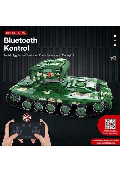 Reobrix 55027 Füze Tank Kumandalı&motorlu Yaratıcı Yapı Blok Seti Building Blocks Missile Tanks - 1449 Parça