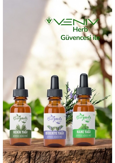 %100 Doğal Uçucu Yağ Seti - Kekik Yağı - Biberiye Yağı - Nane Yağı 3x20 Ml 20 ML