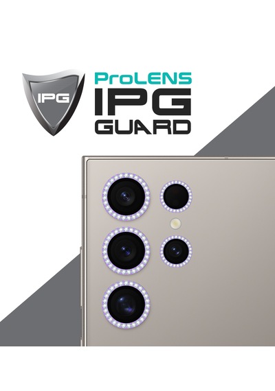 Galaxy Uyumlu S24 Ultra Ipg Kamera Lens Koruyucu Taşlı - Mor