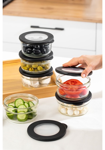 Porsima 4381 Flat 6 Lı Cam Çok Amaçlı Saklama Kabı