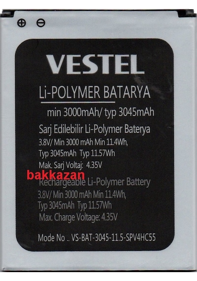 Vestel Uyumlu Venus V3 5580  3045 Mah Batarya Pil