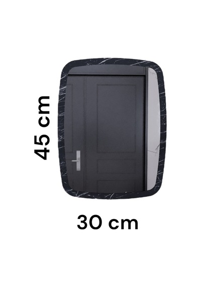Usta Mekan Ceviz Dekoratif Yuvarlak Kenar Büyük Antre Hol Koridor Duvar Salon Wc Ofis Aynası 45 Cm