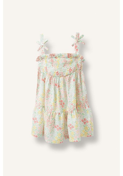 Defacto Floral Askılı Elbise Kız Bebek H8454a526hswt47 Beyaz-wt47