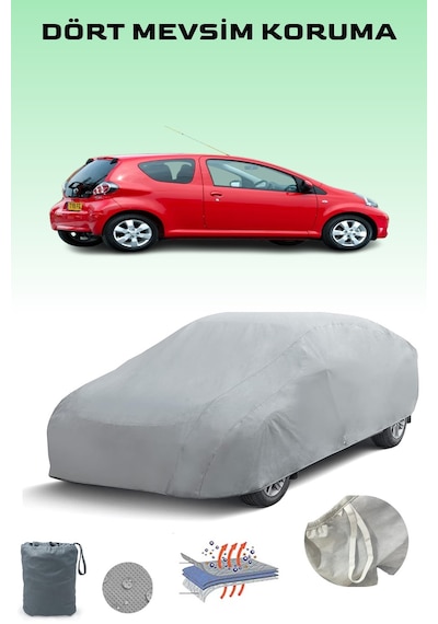 Toyota Aygo 3 Kapılı 2009 - 2014 Araba Brandası Oto Branda Gri