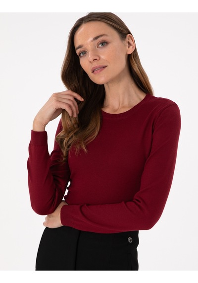 Pierre Cardin Kadın Bordo Kazak /triko 50300769-vr014 Bordo