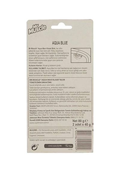 Muscle Klozet Blok Aqua Mavi 2li Koku Giderici