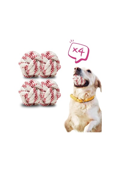 4 Adet Köpek Topu Köpek Oyuncağı Top Köpek Eğitim Oyuncağı - Köpek Oyun Topu
