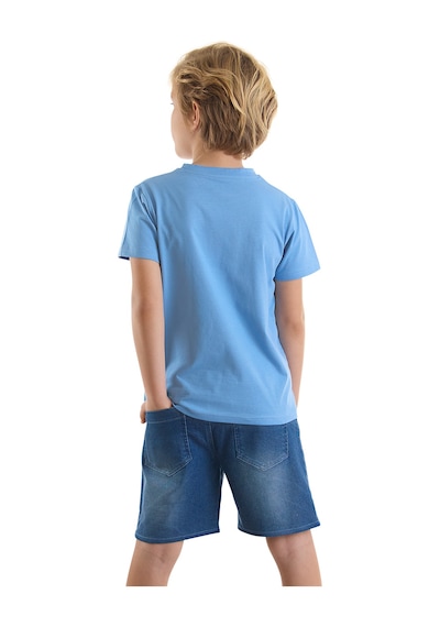 Let's Play Lacivert Erkek Çocuk Yazlık T-shirt Denim Şort Takım