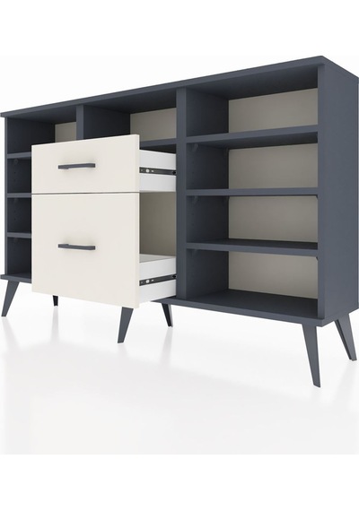 Arges Konsol 7 Raflı 2 Çekmeceli 132x30x83 Antrasit-antrasit/aytaşı Antrasit/aytaşı Arges Konsol 7 Raflı 2 Çekmeceli 132x30x83 Antrasit-antrasit/aytaşı Antrasit/aytaşı