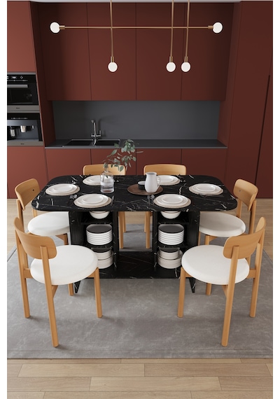 Modern Dolaplı 6 Kişilik Mutfak Yemek Masası Ve Sandalye %100 Mdf Mutfak Yemek Odası Masası Takımı Ymt06 Royal Mermer Modern Dolaplı 6 Kişilik Mutfak Yemek Masası Ve Sandalye %100 Mdf Mutfak Yemek Odası Masası Takımı Ymt06 Royal Mermer