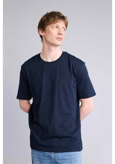 Defacto %100 Pamuk Basic Lacivert Erkek T-shirt V7699az/nv64 Lacivert