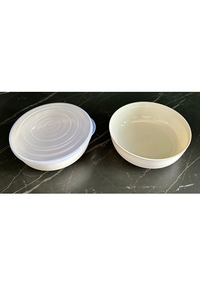 2 Adet 2350 Ml Kapaklı Ve Kapaksız Chef Kase Seti 2 Parça krem