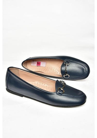Fox Shoes R667001403 Lacivert Hakiki Deri Babet Lacivert