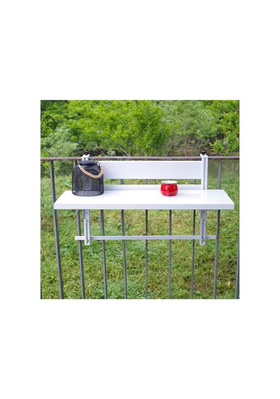 Dış Mekan Katlanır Balkon Masası, Yerden Tasarruflu Güverte Raylı Masa, Ayarlanabilir Yükseklik Veranda Bar, Kompakt Bahçe Masası, Siyah L80 G30cm / U31,5 G11,8 Diğer