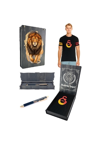 Galatasaray Logo Baskılı T-shirt + Kalem Kutulu 001