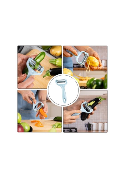 3'ü 1 Arada Patates & Sebze Soyucu Paslanmaz Çelik Bıçaklı, Düz + Tırtıklı + Jülyen Soyma, Ergonomik Sap, Bulaşık Makinesine Uygun, Kompakt & Dayanıklı Mutfak Gereci Çok Renkli