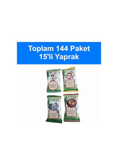 Coco Fresh Cep Islak Mendil 15'li Paket 36'lı Kutu x 4 Safari Hayvanlar 144'lü Set