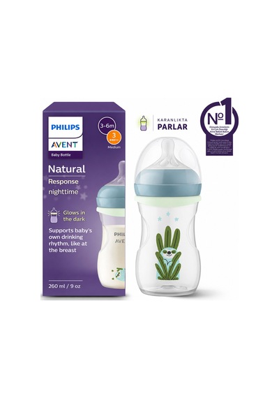 Doğal Tepkili Gece Biberonu 260 Ml No:3 Karanlıkta Parlar Scy903/81