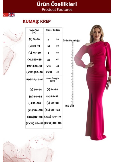 Zedefx Kadın Tek Omuz Açık Maxi Elbise Pembe