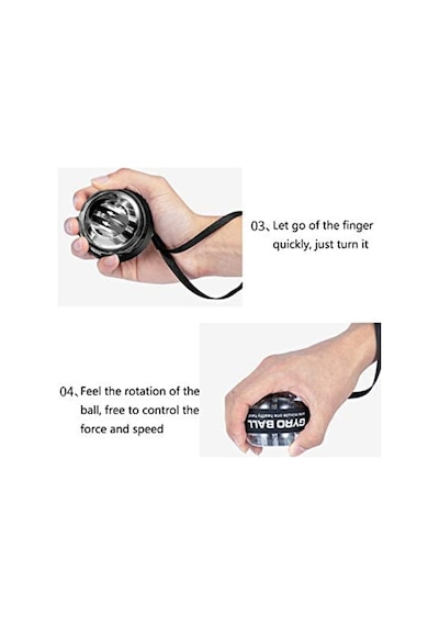 Autostart Çantalı Multilight Powerball Bilek Egzersiz Topu Siyah