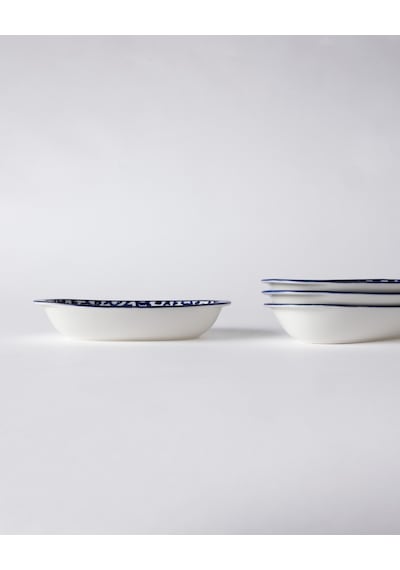 Reve Bleu Ellis Oval Tabak Seti - 22 Cm - Mavi/beyaz 8684427358665 Çok Renkli