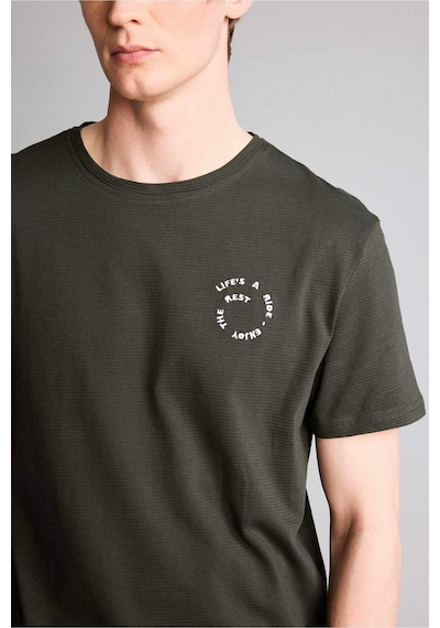 Defacto Regular Fıt Slogan Baskılı Kısa Kollu 2'li Ribana Takım G5321AX26SP Defacto Regular Fıt Slogan Baskılı Kısa Kollu 2'li Ribana Takım G5321AX26SP