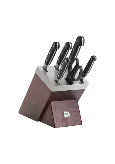 Zwilling Pro Blok Bıçak Seti Kendinden Bilemeli Dişbudak Ağacı