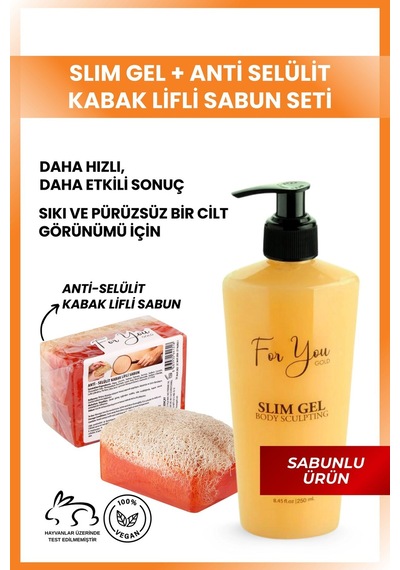 Slim Jel Inceltici - Sıkılaştırıcı - Çatlak Karşıtı Ve Selülit Kremi & Kabak Lifli Sabun