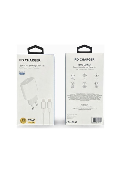 20w Usb-c Pd Hizli Sarj Adaptoru + Type-c To Type-c Kablo Seti