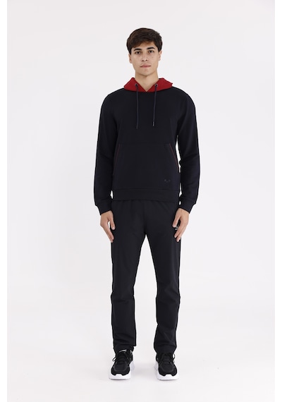 Rowinger Kanguru Cepli Ayarlanabilir Kordonlu Ribana Manşetli Rahat Kesim Kapüşonlu Sweatshirt Blue